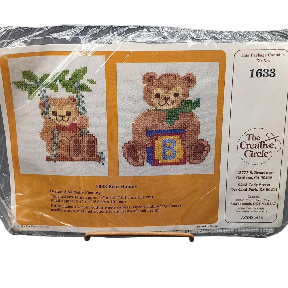 The Creative Circle 1633 Bear Babies Cross Stitch Craft Kit
